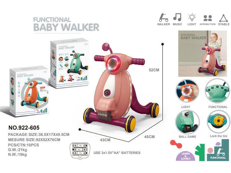 BABY WALKER ,LIGHT,MUSIC, 922-605